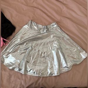 Metallic Silver Skirt